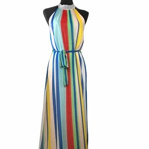 NWT Forever 21 Halter Strip Maxi Dress